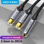 Vention Cable de Audio Estéreo Jack 3,5 mm Hembra a 2x RCA Macho 0,3 m Gris BCOHY